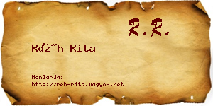 Réh Rita névjegykártya